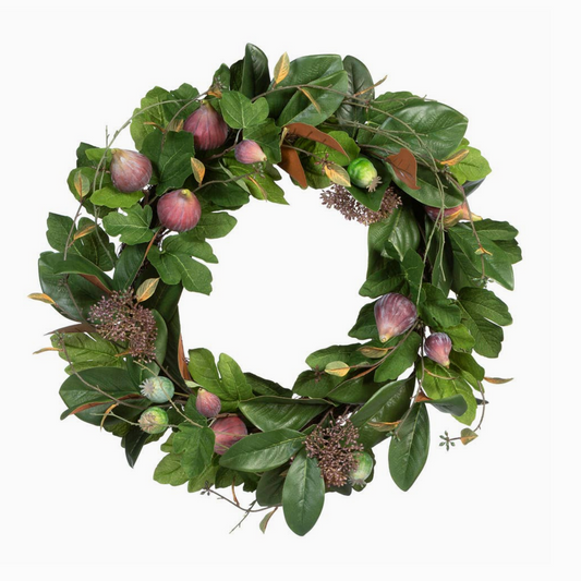 Magnolia Leaf and Fig Wreath