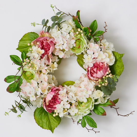 Hydrangea Peony Wreath