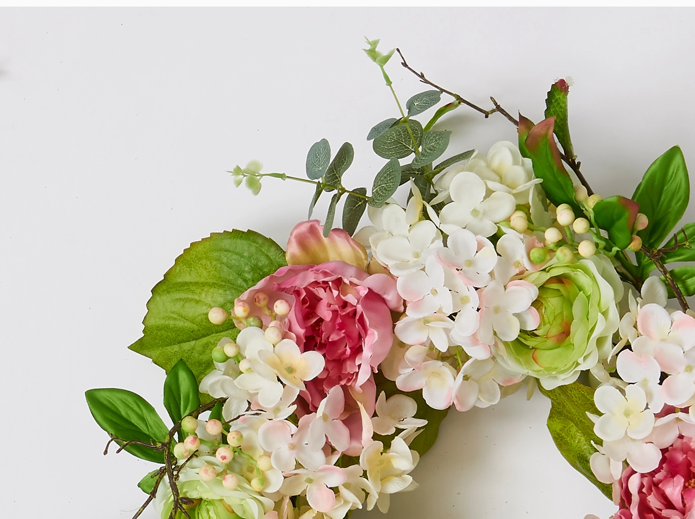 Hydrangea Peony Wreath