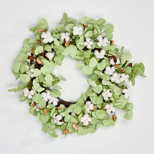 Leafy Cotton Wreath