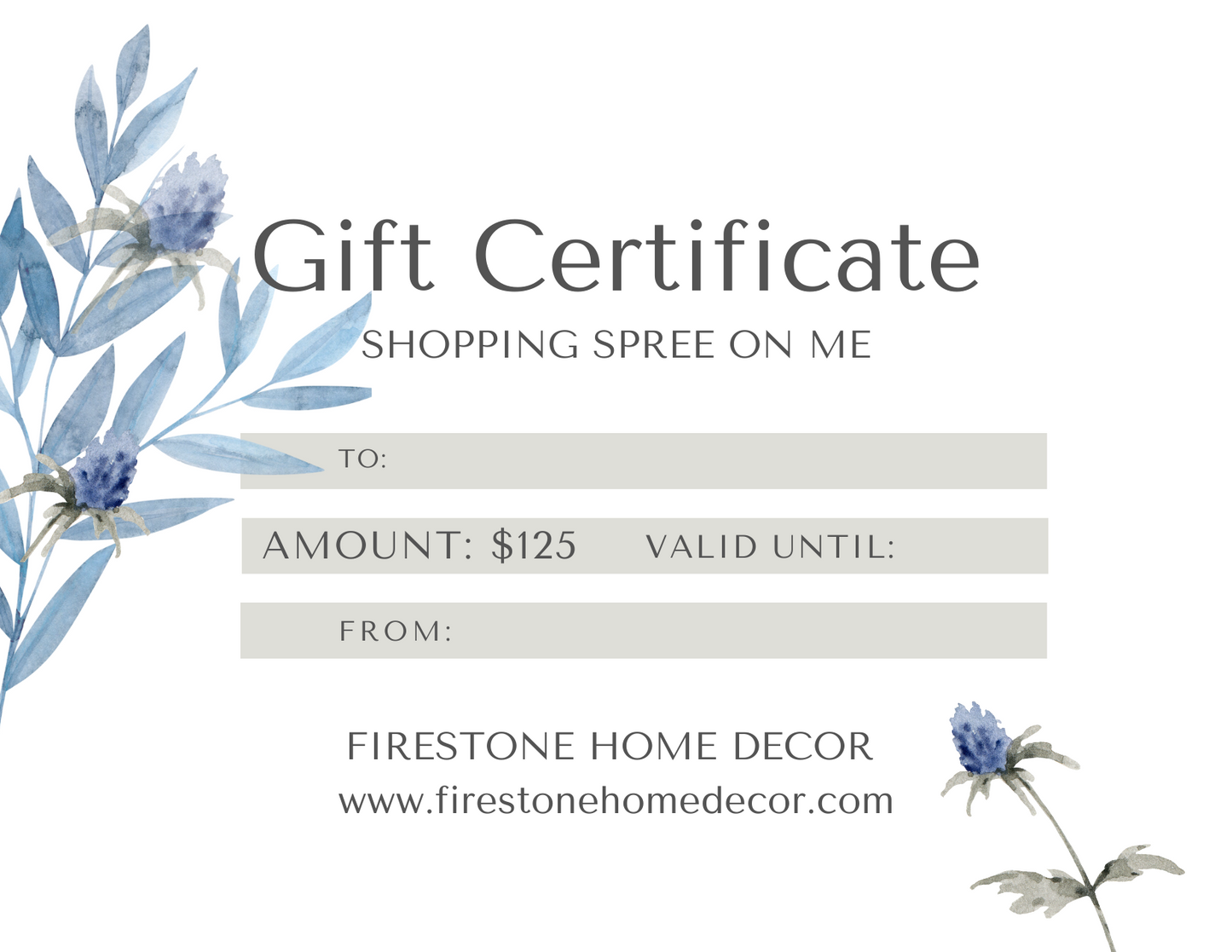 Gift Cards for Firestone Home Decor