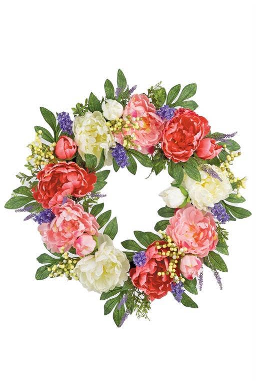 Charleston Peony Wreath