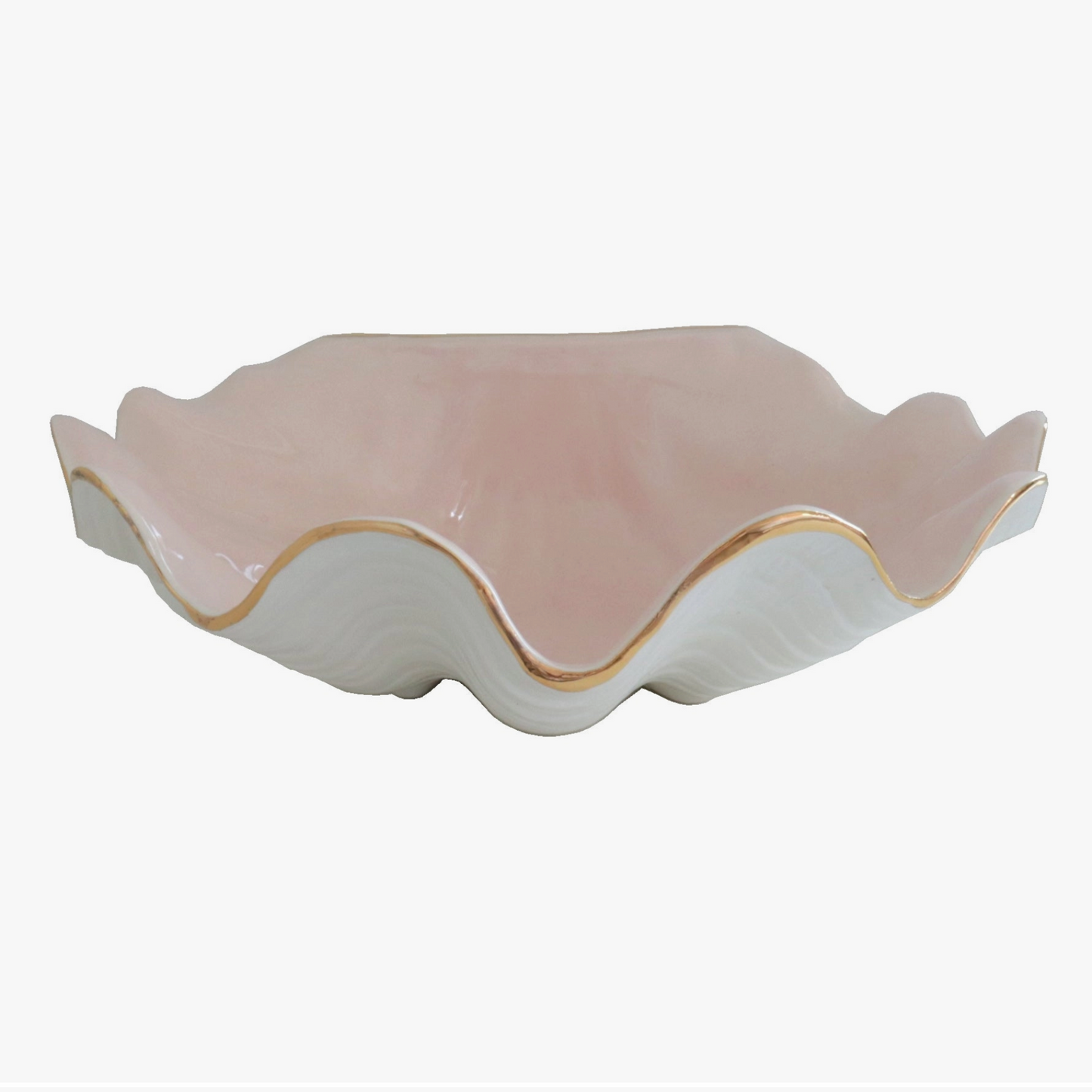 Clam Shell Bowl with 22K Gold Accent  - 7 Colors