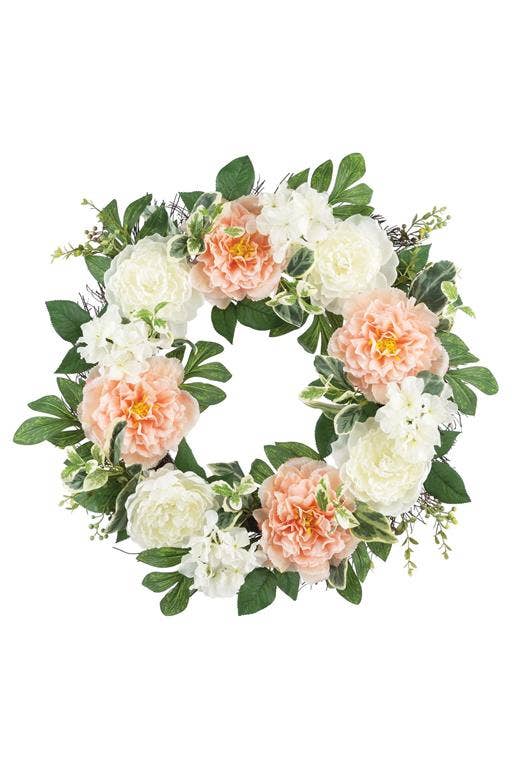 Anne Peony & Dahlia Wreath, 24"