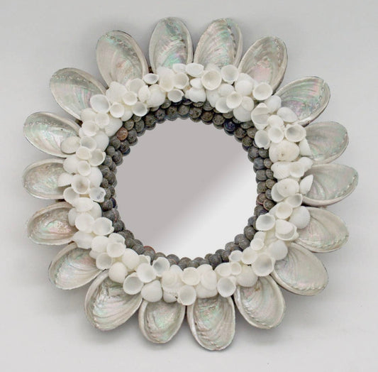 Abalone with Clamrose Shell Wall Mirror