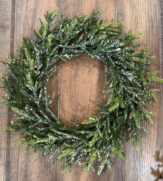 Dark Green Glittered Coniferous Fir Wreath