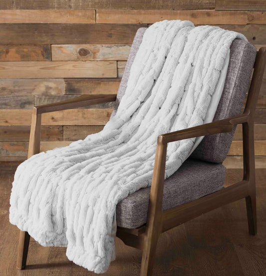 Ice Silver Faux Fur Throw